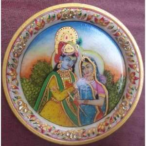  Elegant Painting of Radha & Krishna Painting on Marble 