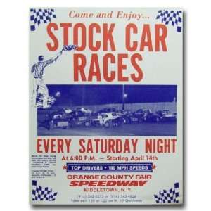  1974 Orange County Fair Speedway Stock Car Program Poster 