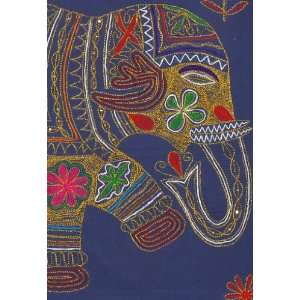 com Indian Decorative Wall Hanging Sequins, Zari Embroidered Elephant 
