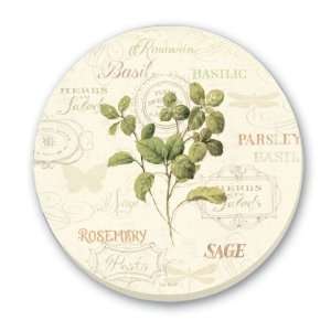  CounterArt Aromatic Herbs Round Stone Trivet, 6 Inch 