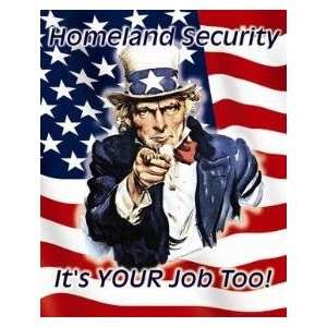 Uncle Sam Homeland Security Metal Sign 