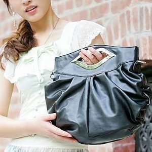  Faux PU Leather Purse Shoulder Bag Metallic Handbag Tote 