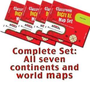 All 7 Continents and World Map Set on CD