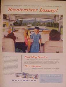 1956 GREYHOUND BUSES BUS SCENICRUISER LUXURY PRINT AD  