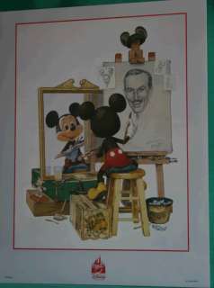   PRINT OF MICKEY MOUSE DRAWING WALT DISNEY PURCHASED FROM DISNEY WORLD