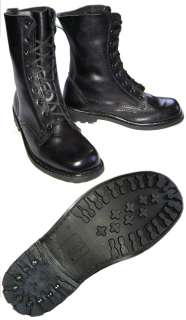 Special black military leather boots. Made for Russian Airborne 