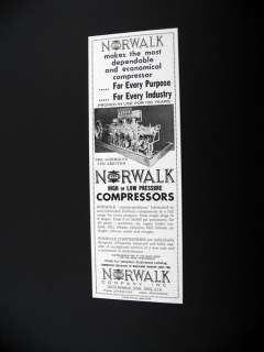 Norwalk High & Low Pressure Compressors 1968 print Ad  