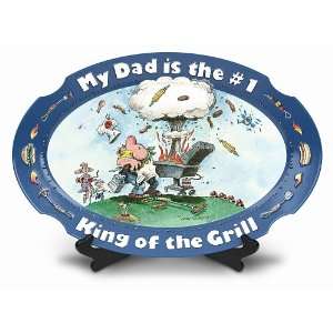  My Dad Is The #1 King Of The Grill Porcelain Platter Gift 