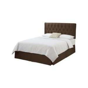  Skyline Furniture Tufted Skirted Bed in Shantung Chocolate 