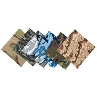 Army / Military Solid, Paisley & Camouflage Bandanas (100% Cotton)