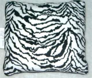 Black & White Zebra Print Plush Throw Pillow NEW  