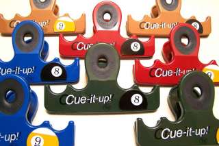 Cue It Up Cue Clip Caddy   Pool Cue Holder   Holds 4 Cues   5 Color 