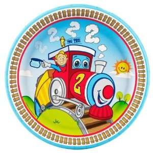   Two Train 2nd Birthday Dinner Plates (8) Party Supplies Toys & Games