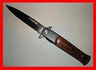 Wood Blk Stiletto SPRING ASSISTED OPENING POCKET KNIFE