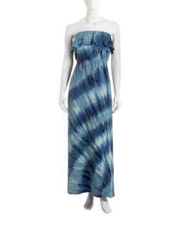 Gypsy 05 Strapless Tie Dye Dress, Blue  