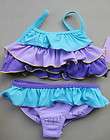 Girls Purple Ruffle Layered Swimsuit Swimwear Bathing SZ 2 3 BEST YdgS
