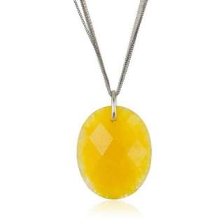 Kenneth Cole New York Modern Citrine Yellow Pendant Long Necklace 