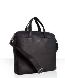 Calvin Klein black leather top handle messenger bag   up to 70 