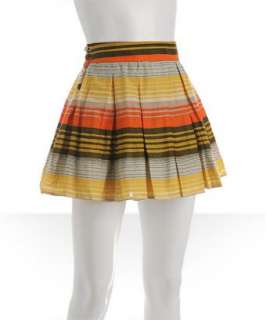 French Connection gold rush boardwalk stripe pleated skirt   