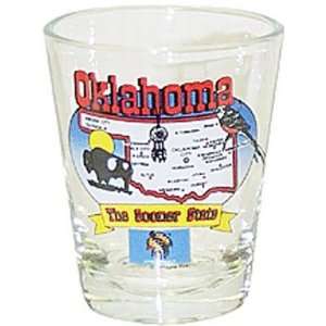  382572   Oklahoma Shot Glass 2.25H X 2 W State Map Case 