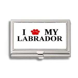 Labrador Paw Love My Dog Business Card Holder Metal Case 
