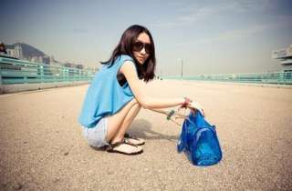 Fashion Cute 4 Color Sweet Jelly Clear Bucke Handbag  