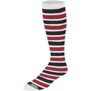   Ladies Cardinal Black Striped Knee High Socks