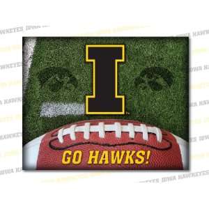  University of Iowa, Football   Go Hawks 8 x 10 Ceramic 
