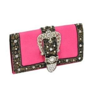  Fuchsia Fashion Buckle Wallet 