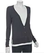 style #309935402 charcoal sheer back cardigan sweater