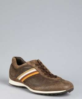 Tods coffee brushed leather New Owhen stripe side sneakers 