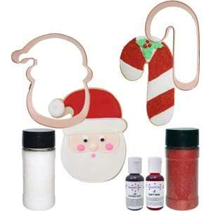  Santa Head and Candy Cane Cookie Decorating Set