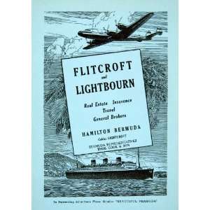 1947 Ad Flitcroft Lightbourn Real Estate Insurance Brokers Hamilton 