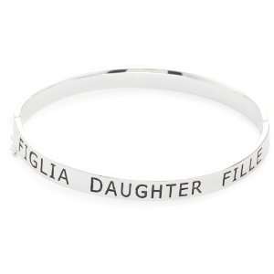  Carolee Lux Sterling Sentiments Daughter Hinged Bangle 