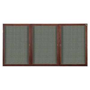   Indoor Enclosed Tackable Fabric Board, Walnut Finis