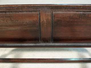 Antique Oak Carved Vono Three Quarter Size Panel Bed  