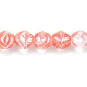 Preciosa Czech Fire 6 mm Faceted Round Polished Glass Bead, Red Zebra 