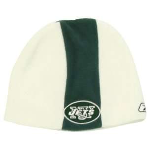New York Jets Center Panel Winter Knit Beanie Hat   White (Youth 