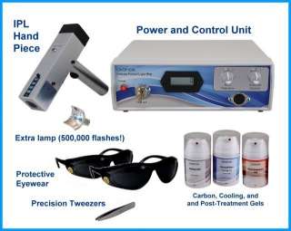   , power supply, hand piece, extra lamp, tweezers, and instructions