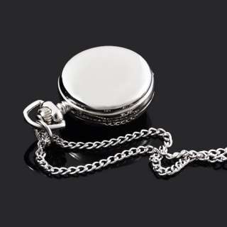 Women Lady Necklace Pendant Pocket Watch Clock Mirror Case Luxury 