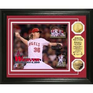 MLB Los Angeles Angels Jered Weaver No Hitter Gold Coin Photo Mint 