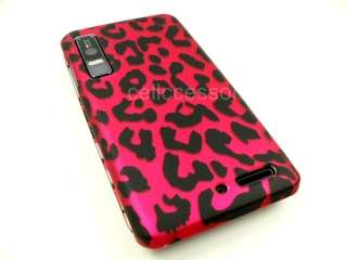 FOR MOTOROLA DROID 3 PHONE PINK LEOPARD HARD COVER CASE  