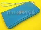 Sky Blue PU Zip pouch case for Sony Ericsson Elm , J10i