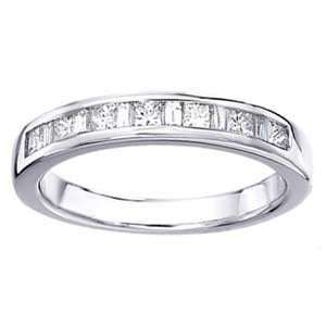   Carat Princess & Baguette Diamond 14k White Gold Wedding Ring Jewelry