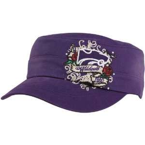   Ladies Purple Eve Adjustable Military Style Hat