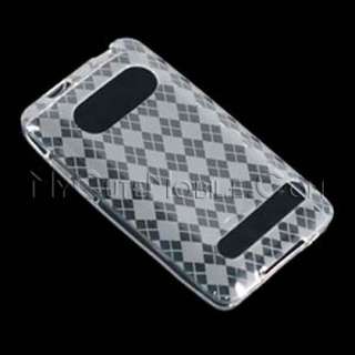 Sprint HTC Evo 4G Case Clear Plaid TPU Skin Pouch Cover 668888086525 
