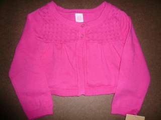 NWT~Carters DRESS ME UP Girls Sweater, Dk Pink Sz 3T  