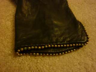 Black Leather Anne Klein Studded Gloves*MUST SEE*  