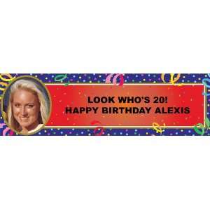  Happy Birthday Personalized Photo Banner Large 30 x 100 