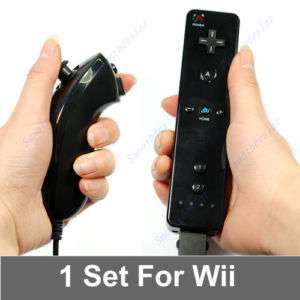 Remote and Nunchuck Controller for Nintendo Wii Black  